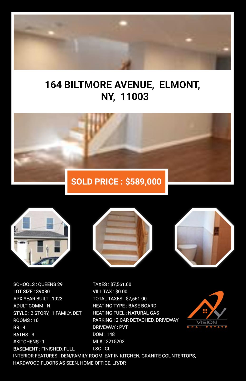 Home for Sale Biltmore Avenue, Elmont, NY