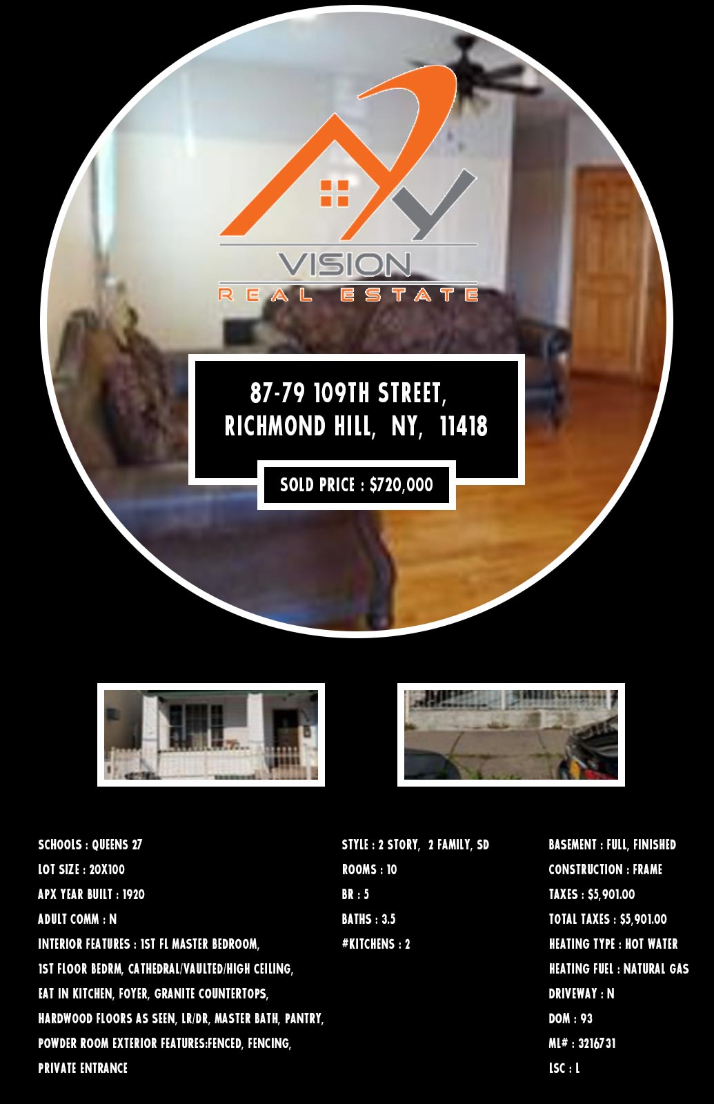 Home for Sale in Richmond Hill, NY