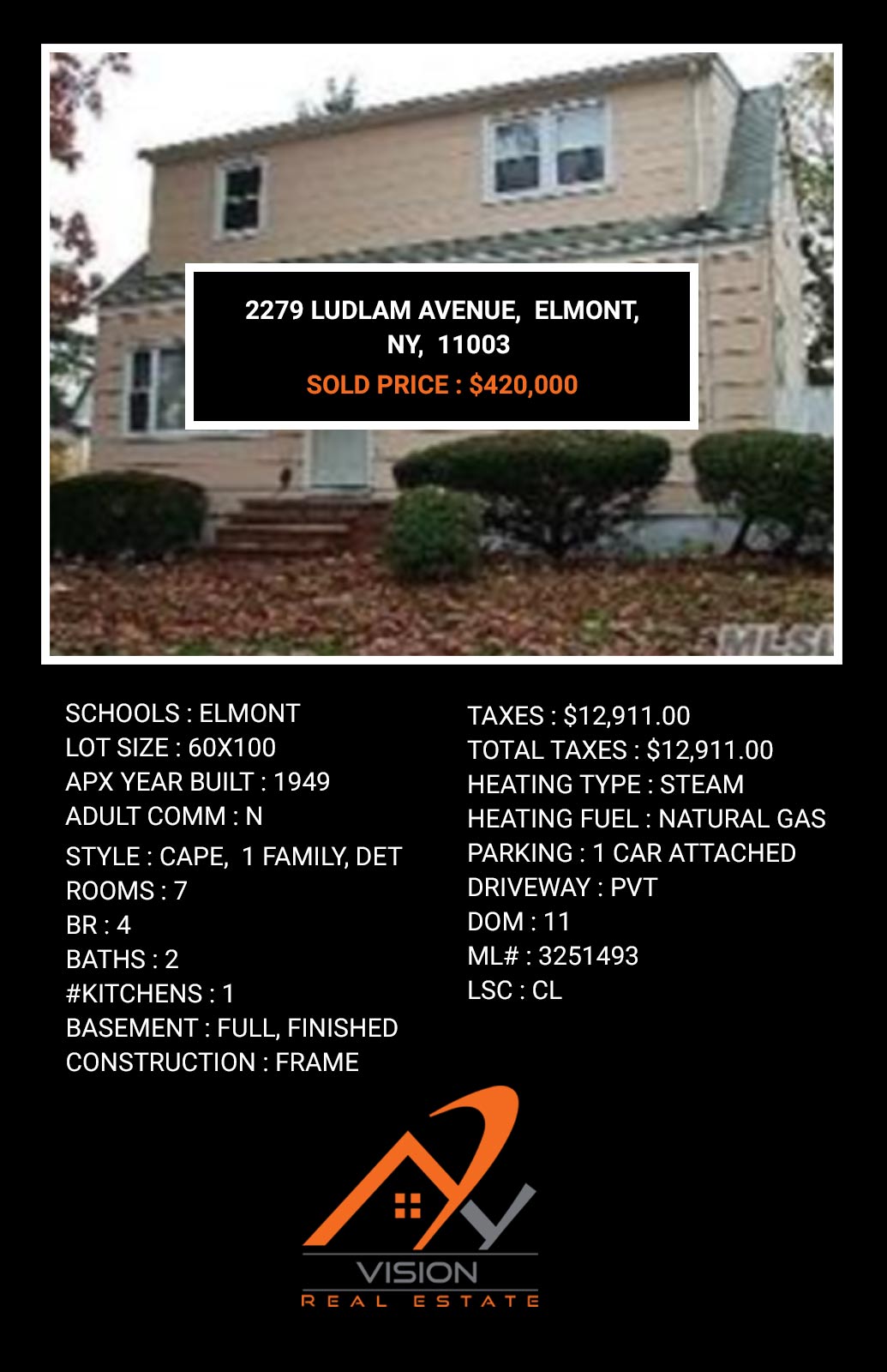 Homes for Sale Elmont, NY